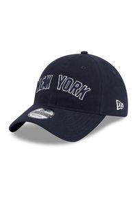 Czapka z daszkiem New Era New York Yankees Team Script 60364227 - granatowa. Kolor: niebieski. Materiał: materiał, bawełna. Wzór: aplikacja. Styl: sportowy, klasyczny