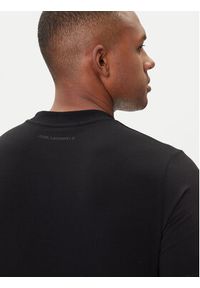 Karl Lagerfeld - KARL LAGERFELD T-Shirt 755035 554221 Czarny Regular Fit. Typ kołnierza: dekolt w karo. Kolor: czarny. Materiał: bawełna #4