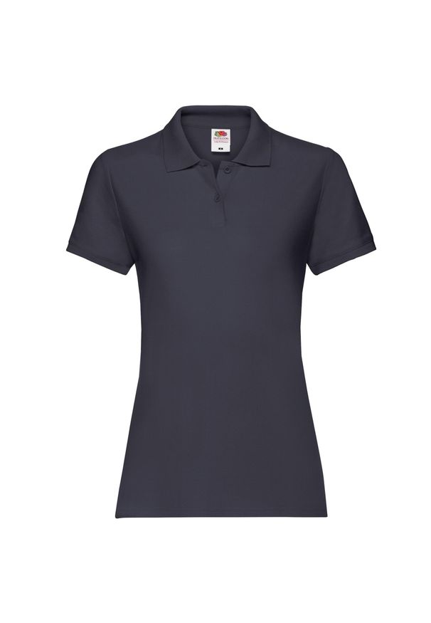 FRUIT OF THE LOOM - Damska Koszulka Polo Premium. Typ kołnierza: polo. Kolor: niebieski