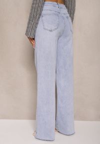 Renee - Niebieskie Jeansy High Waist o Szerokim Kroju Nelzedia. Stan: podwyższony. Kolor: niebieski. Styl: klasyczny, elegancki #5