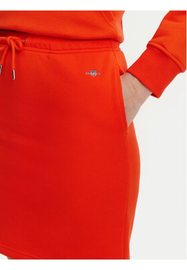GANT - Gant Spódnica dresowa 4200274 Pomarańczowy Regular Fit. Kolor: pomarańczowy. Materiał: bawełna