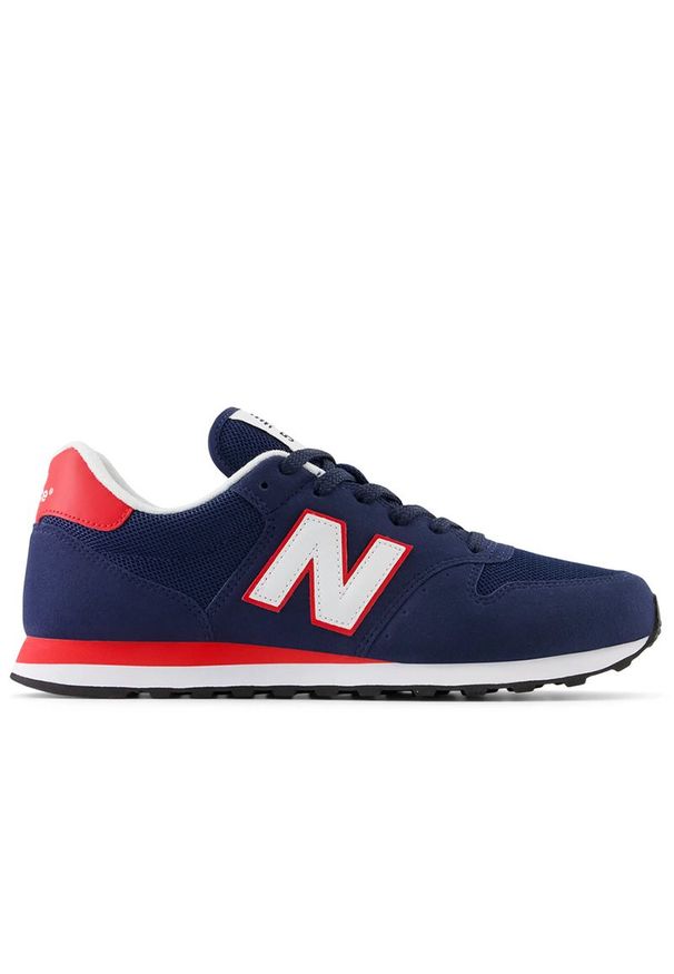 Buty New Balance GM500MC2 - granatowe. Kolor: niebieski. Materiał: tworzywo sztuczne, materiał. Szerokość cholewki: normalna