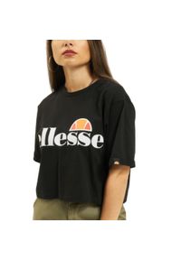 Koszulka sportowa damska Ellesse Alberta Crop. Kolor: czarny, wielokolorowy, biały. Materiał: bawełna