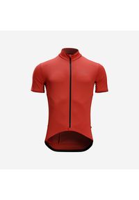 VAN RYSEL - Koszulka rowerowa szosowa Van Rysel Endurance. Kolor: czerwony. Materiał: poliester, materiał. Sport: wspinaczka