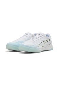 Puma - Buty halowe unisex IBERO PUMA White Aqua Fizzy Light Sea Glass Blue Yellow. Kolor: niebieski, wielokolorowy, biały, żółty. Sport: piłka nożna