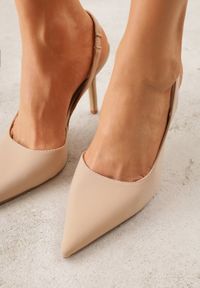 Born2be - Beżowe Sandały na Szpilce z Odkrytą Piętą Rhedeia. Okazja: na co dzień. Kolor: beżowy. Materiał: jeans. Obcas: na szpilce. Styl: casual, elegancki #6