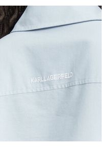 Karl Lagerfeld - KARL LAGERFELD Koszula B3W11030 Niebieski jasny Regular Fit. Typ kołnierza: dekolt w karo. Kolor: niebieski. Materiał: bawełna #6