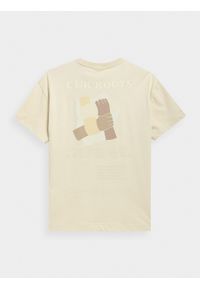 outhorn - T-shirt regular z nadrukiem męski Outhorn - kremowy. Okazja: na co dzień. Kolor: beżowy. Materiał: jersey, bawełna. Wzór: nadruk. Styl: casual