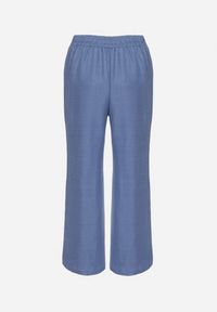 Born2be - Niebieskie Spodnie o Szerokim Kroju z Wiązaniem i Gumką w Pasie Miravenia. Okazja: na co dzień. Kolor: niebieski. Styl: elegancki, casual #6