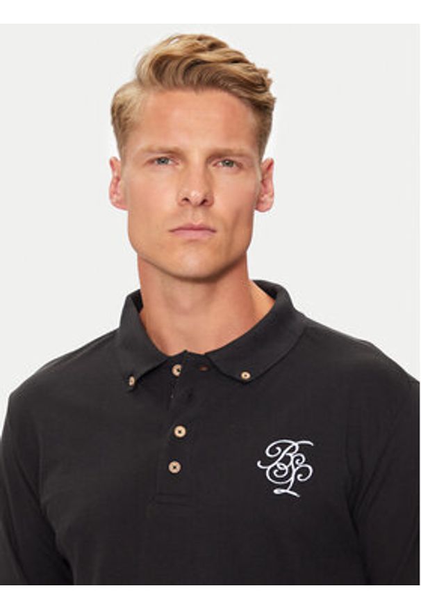 Brave Soul Polo MLT-412KLAY Czarny Regular Fit. Typ kołnierza: polo. Kolor: czarny. Materiał: bawełna
