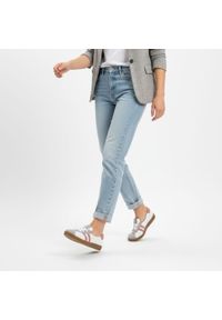 Trampki damskie Armodo, sznurowana konstrukcja z kontrastowymi paskami po bokach i klasycznym noskiem, białe, n1341-139/444/1236. Zapięcie: pasek. Kolor: szary. Styl: klasyczny #9