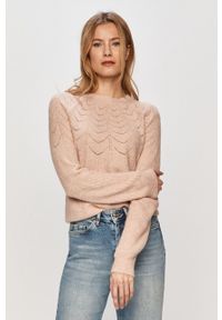 Vero Moda - Sweter. Okazja: na co dzień. Kolor: różowy. Materiał: dzianina. Długość rękawa: raglanowy rękaw. Styl: casual #1