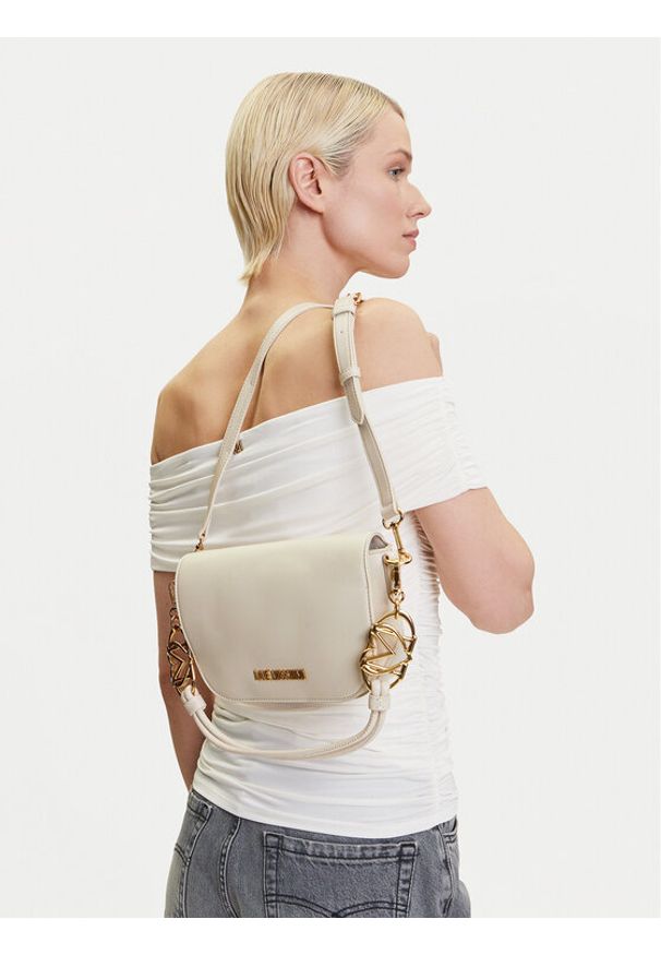 Love Moschino - LOVE MOSCHINO Torebka JC4049PP1MLF0110 Écru. Kolor: kremowy. Materiał: skórzane