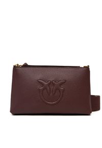 Pinko - PINKO Torebka Flat Horizontal Mini AI 25-26 104277 A29Q Bordowy. Kolor: czerwony. Materiał: skórzane