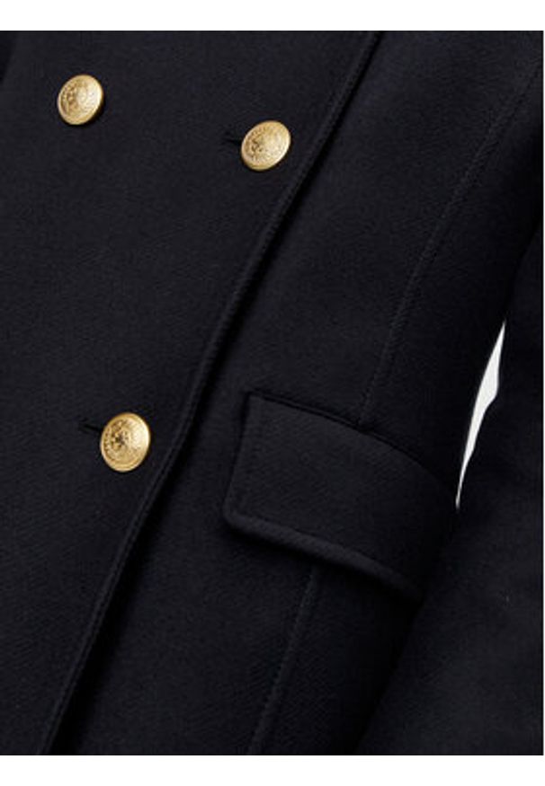 TOMMY HILFIGER - Tommy Hilfiger Płaszcz wełniany WW0WW42732 Granatowy Regular Fit. Kolor: niebieski. Materiał: syntetyk