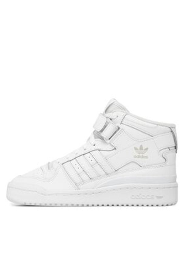 Adidas - adidas Sneakersy Forum Mid J FZ2086 Biały. Kolor: biały. Materiał: skóra