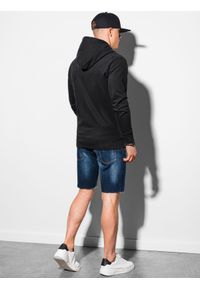 Ombre Clothing - Bluza męska rozpinana z kapturem B1145 - czarna - XXL. Typ kołnierza: kaptur. Kolor: czarny. Materiał: bawełna. Styl: klasyczny