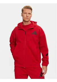 Adidas - adidas Bluza Z.N.E. JF6540 Czerwony Regular Fit. Kolor: czerwony. Materiał: syntetyk, bawełna