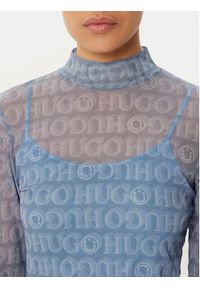 Hugo - HUGO Sukienka codzienna Noella 50534704 Niebieski Slim Fit. Okazja: na co dzień. Kolor: niebieski. Materiał: syntetyk. Typ sukienki: proste. Styl: casual #5