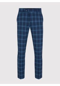 Pako Lorente - PAKO LORENTE – Granatowe spodnie garniturowe w niebieską kratę. Kolor: niebieski. Materiał: poliester, elastan, wiskoza #4