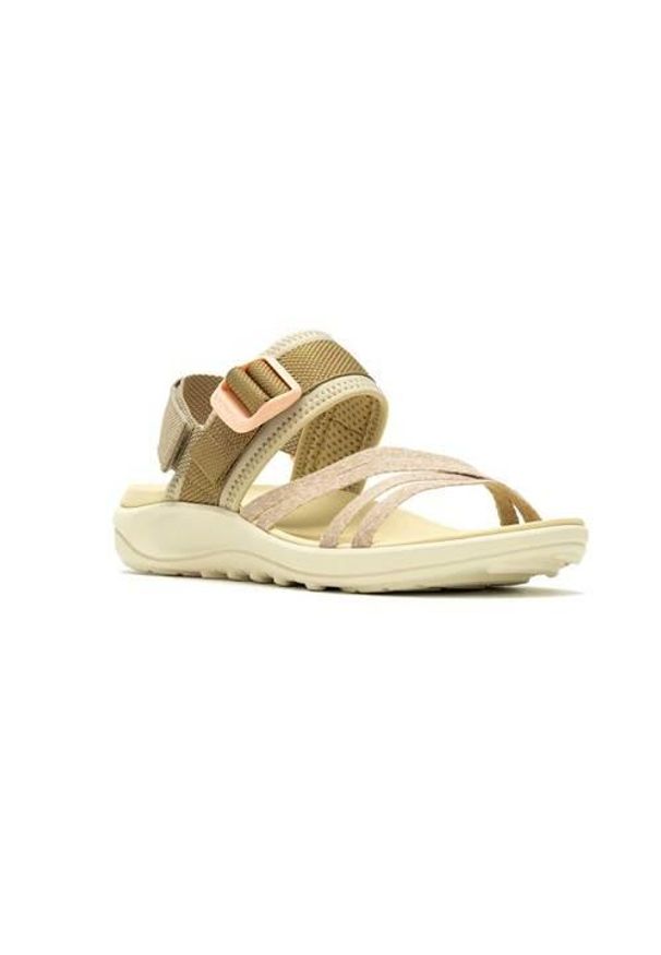 Buty do chodzenia damskie Merrell District 4 Backstrap. Zapięcie: rzepy. Kolor: beżowy. Materiał: skóra. Sport: turystyka piesza