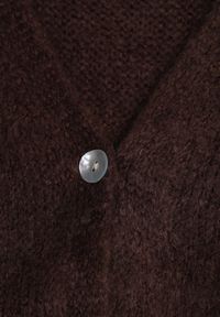 Born2be - Brązowy Kardigan z Dekoltem w Serek z Dzianiny z Wełną i Moherem Lismio. Okazja: na co dzień. Typ kołnierza: dekolt w serek. Kolor: brązowy. Materiał: dzianina, wełna, moher. Styl: casual, elegancki #5