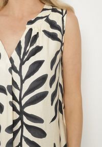 Born2be - Czarna Sukienka z Wiskozą Pudełkowa w Malowany Wzór Hiliona. Kolor: czarny. Materiał: wiskoza #4