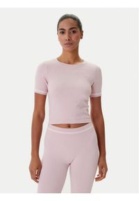 Guess T-Shirt V6RP02 Z4692 Różowy Slim Fit. Kolor: różowy. Materiał: syntetyk #1