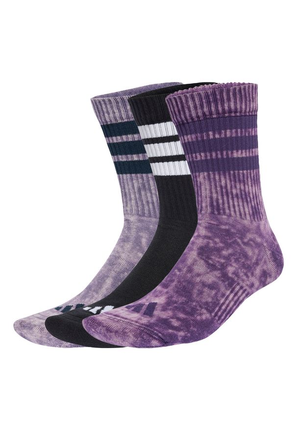 Adidas - Skarpety Stonewash Crew 3 Pairs. Kolor: fioletowy, czarny, wielokolorowy. Materiał: materiał. Sport: fitness