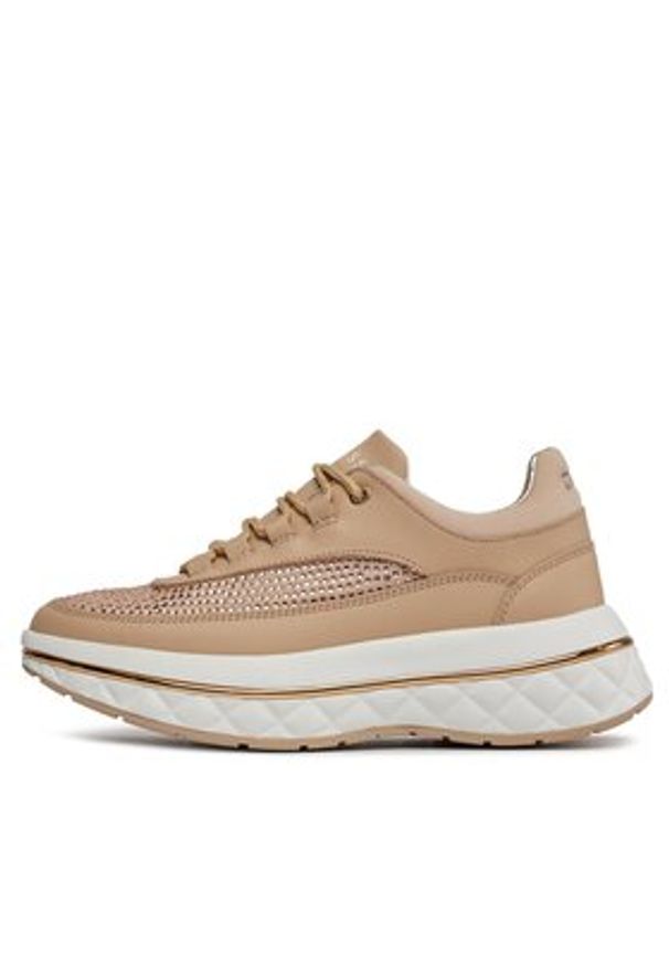 Guess Sneakersy Kyra FLPKYR PAF12 Beżowy. Kolor: beżowy. Materiał: skóra