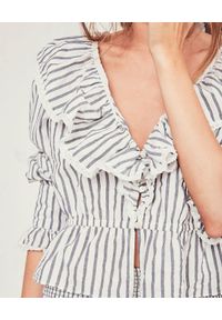 LOVE SHACK FANCY - Bluzka w paski Eloise. Kolor: biały. Materiał: materiał. Wzór: paski. Styl: elegancki #2