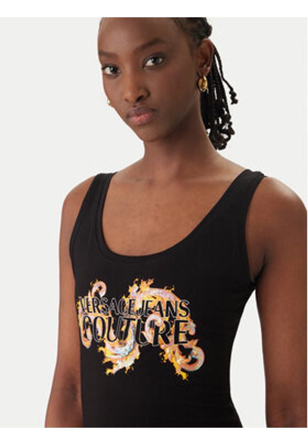 Versace Jeans Sukienka codzienna 80HAOE02 Czarny Slim Fit. Okazja: na co dzień. Kolor: czarny. Materiał: bawełna. Typ sukienki: proste. Styl: casual