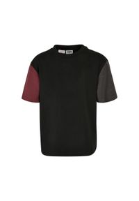 Urban Classics - Oversizowa Koszulka Chłopięca Z Bawełny Organicznej W Kolorowe Paski. Kolor: czarny. Materiał: bawełna. Wzór: kolorowy, paski #1