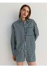 Reserved - Koszula z żakardowej tkaniny - wielobarwny. Materiał: żakard, tkanina