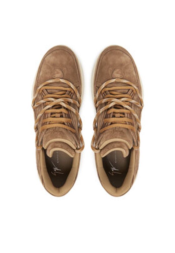 Giuseppe Zanotti - GIUSEPPE ZANOTTI Sneakersy RM50009/002 Brązowy. Kolor: brązowy. Materiał: skóra, zamsz