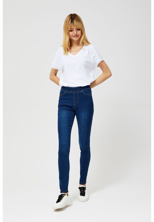 MOODO - Jeansy typu jeggins. Stan: podwyższony. Materiał: jeans. Długość: długie. Wzór: gładki