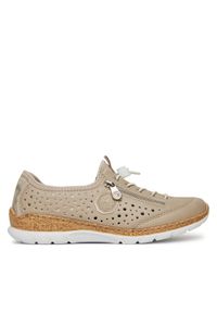 Rieker Sneakersy N42P6-62 Beżowy. Kolor: beżowy. Materiał: materiał, syntetyk