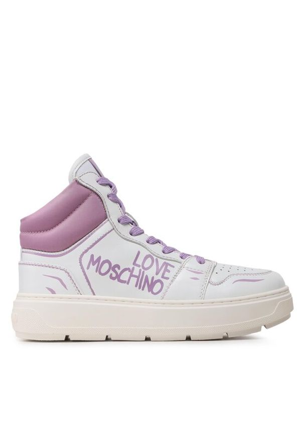 Love Moschino - LOVE MOSCHINO Sneakersy JA15264G1GIAA10C Biały. Kolor: biały. Materiał: skóra