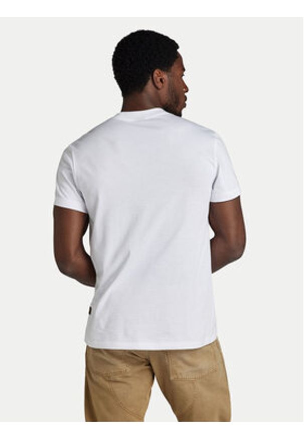 G-Star RAW - G-Star Raw T-Shirt Distressed D24365-336 Biały Regular Fit. Kolor: biały. Materiał: bawełna