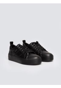 Big-Star - Trampki damskie ze skóry ekologicznej czarne RR274316 906. Okazja: na co dzień. Nosek buta: okrągły. Kolor: czarny. Materiał: skóra ekologiczna. Styl: casual, elegancki, sportowy, klasyczny #4