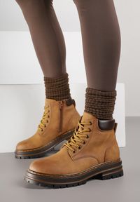 Renee - Brązowe Traperki z Ociepleniem i Sznurowaniem Almudena. Okazja: na co dzień. Kolor: brązowy. Styl: casual #4