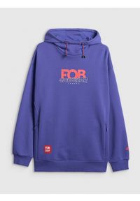 4f - 4F Bluza dresowa nierozpinana z kapturem męska - fioletowa S. Typ kołnierza: kaptur. Kolor: fioletowy. Materiał: dresówka. Styl: klasyczny #1
