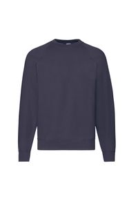 FRUIT OF THE LOOM - Męska Klasyczna Bluza Raglanowa. Kolor: niebieski. Długość rękawa: raglanowy rękaw