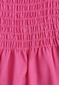 Renee - Fuksjowa Sukienka z Bawełny na Ramiączkach o Rozkloszowanym Kroju z Marszczoną Górą Christten. Okazja: na co dzień. Kolor: różowy. Materiał: bawełna. Długość rękawa: na ramiączkach. Sezon: lato. Typ sukienki: rozkloszowane. Styl: casual, elegancki, boho #6