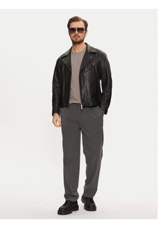BOSS Kurtka skórzana Jolush 50530258 Czarny Regular Fit. Kolor: czarny. Materiał: skóra