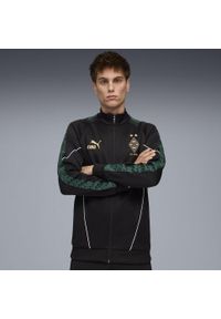 Puma - Męska kurtka Borussia Mönchengladbach KING Anthem PUMA Black Gold. Kolor: czarny, wielokolorowy, żółty. Sport: bieganie