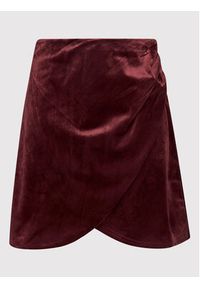 NA-KD Spódnica mini Velvet 1100-004516-0208-581 Bordowy Regular Fit. Kolor: czerwony. Materiał: syntetyk