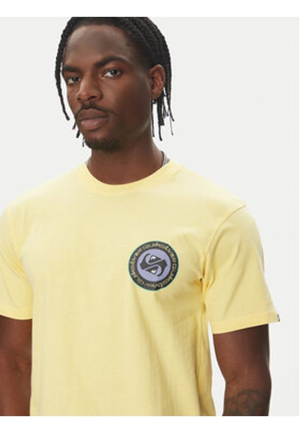 Quiksilver T-Shirt Circle Back Ss EQYZT08054 Żółty Regular Fit. Kolor: żółty. Materiał: bawełna