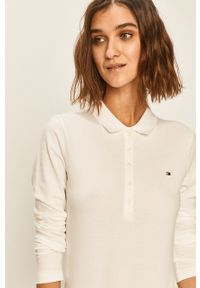 TOMMY HILFIGER - Tommy Hilfiger - Longsleeve. Okazja: na co dzień. Kolor: biały. Materiał: dzianina. Długość rękawa: długi rękaw. Długość: krótkie. Wzór: gładki. Styl: casual #1