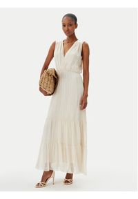 Haveone Sukienka letnia AFF-N005 Écru Loose Fit. Materiał: jedwab, wiskoza. Sezon: lato